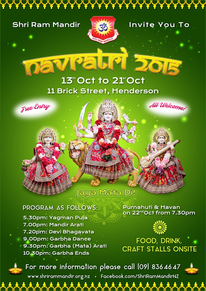 Navratri Festival 2015 Schedule